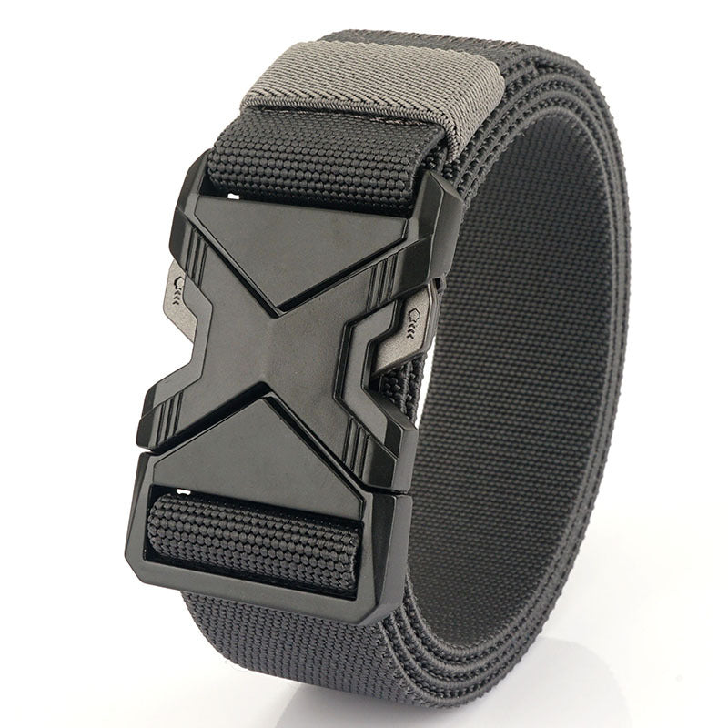 Fashion Commuter Casual Men&#39;s Belt Woven Elastic Minimalist Alloy Buckle