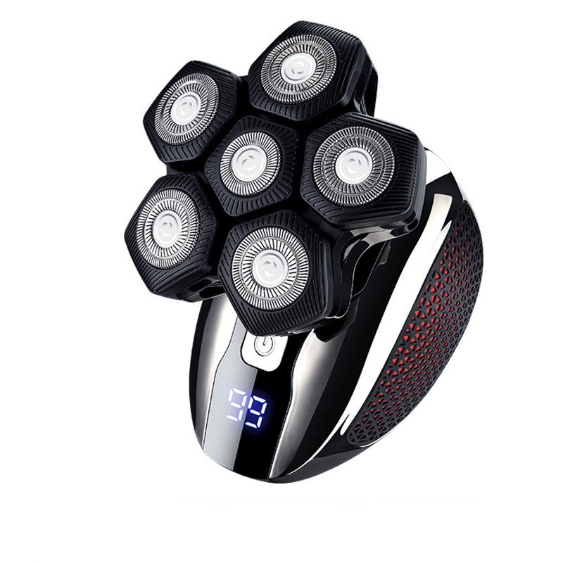 Six-blade Electric Shaver Magnetic Suction