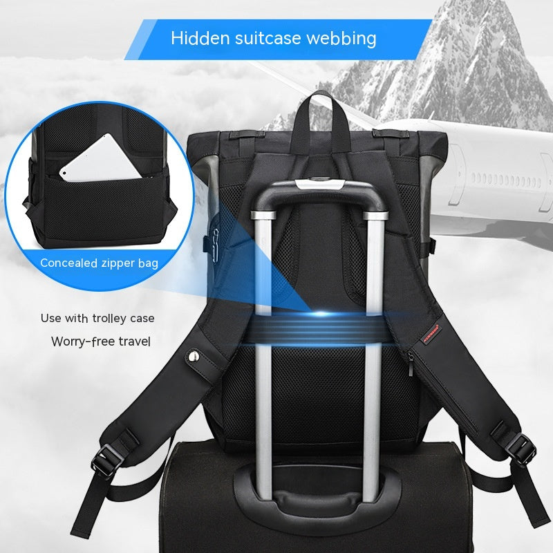 Large Capacity Men&#39;s And Women&#39;s Roll-up Backpack