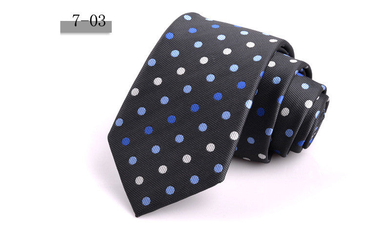 New Men&#39;s 7cm Striped Business Formal Tie