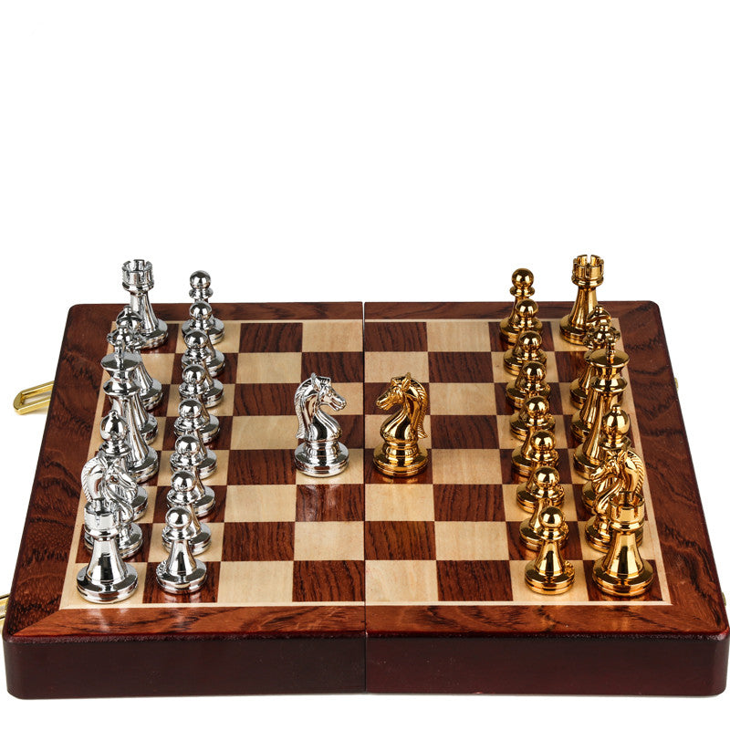 Chess Premium Gift Box Metal Bronze Children&#39;s Folding