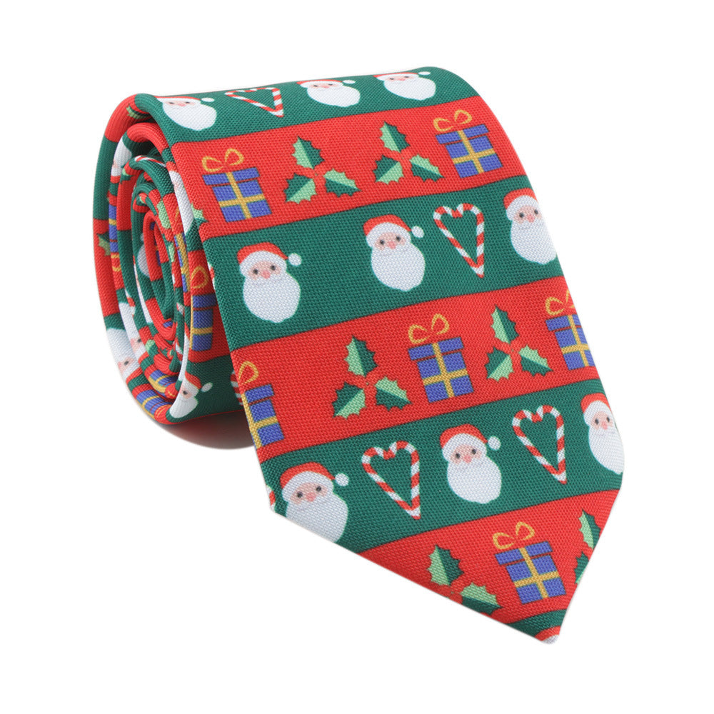 Santa Claus Style Sika Deer Christmas Tree Tie