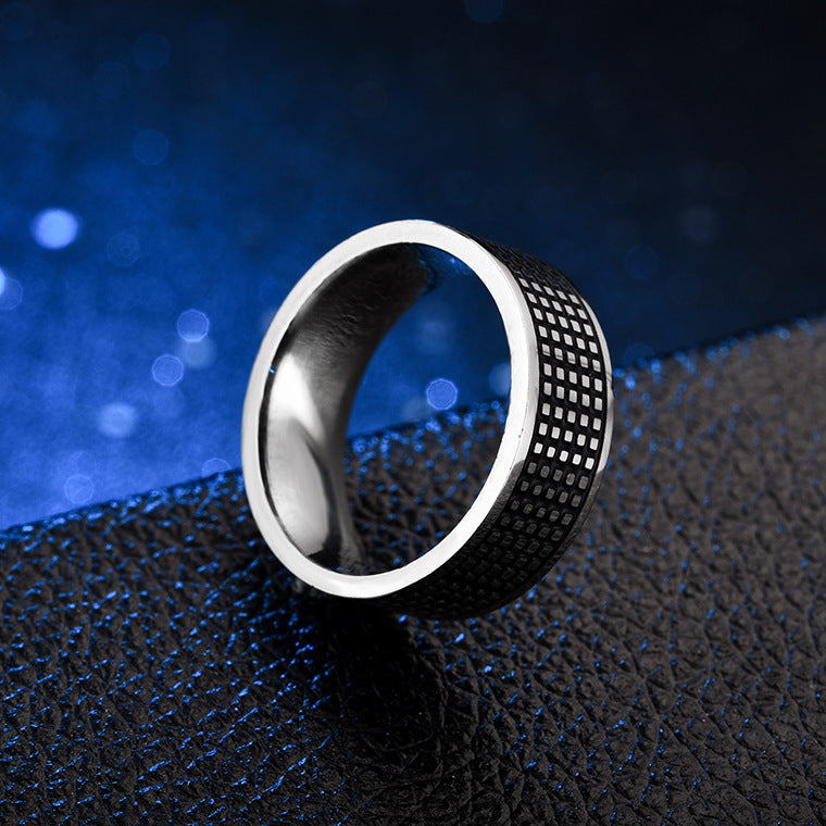 Men&#39;s Titanium Steel Vintage Ring