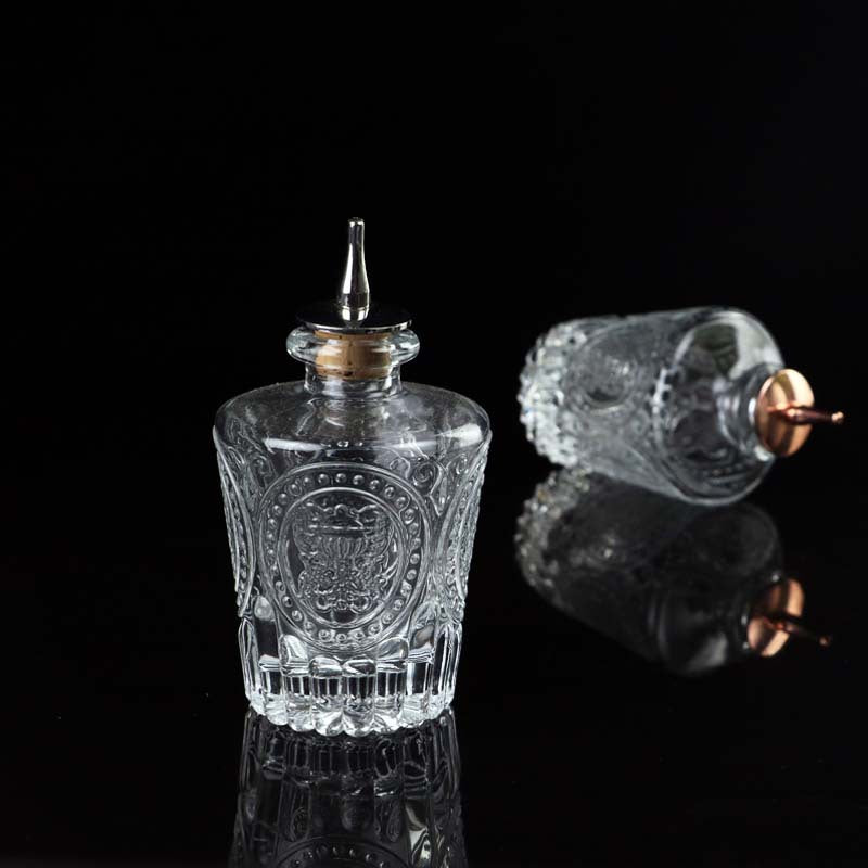 Argy Wormwood Bottles Vintage Carved Glass Wine Bottle With Stopper