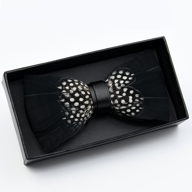 Feather bow tie gift box