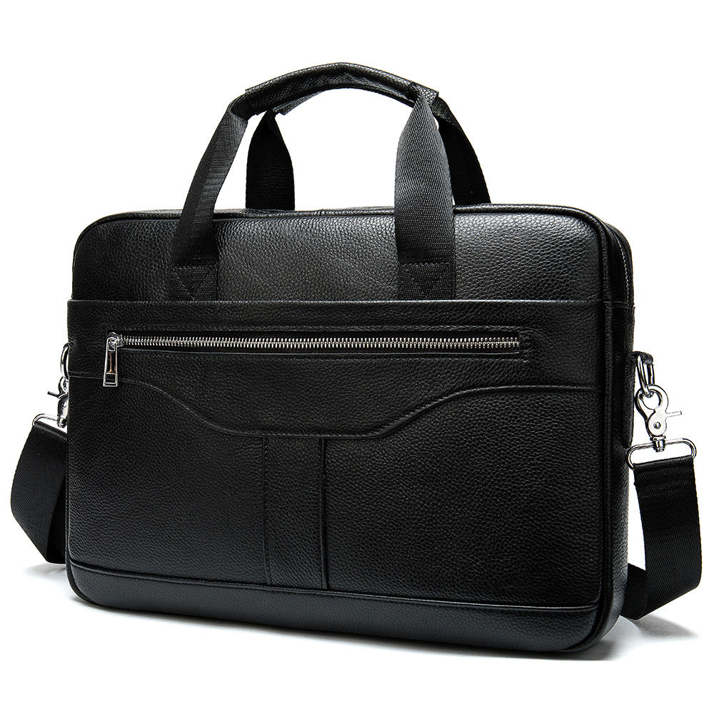 Vintage Business Office Handbag Men&#39;s Real-leather Bag Briefcase