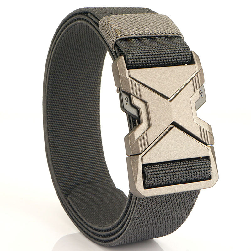 Fashion Commuter Casual Men&#39;s Belt Woven Elastic Minimalist Alloy Buckle