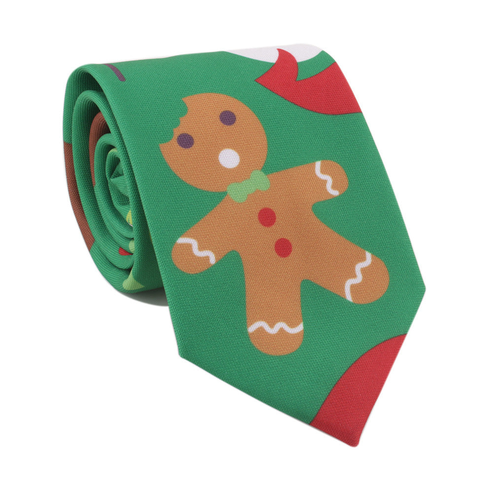 Santa Claus Style Sika Deer Christmas Tree Tie
