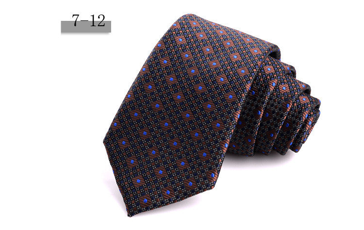 New Men&#39;s 7cm Striped Business Formal Tie