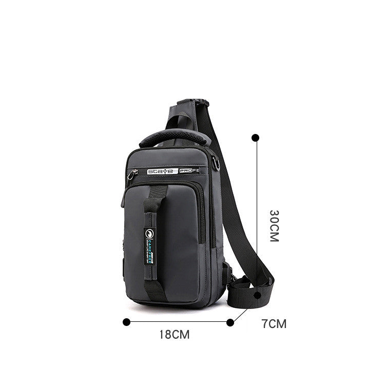 Men&#39;S Chest Bag New Nylon Cloth Shoulder Bag Travel Chest Bag Simple And Lightweight Cross-Body Portable Sports Leisure Bag
