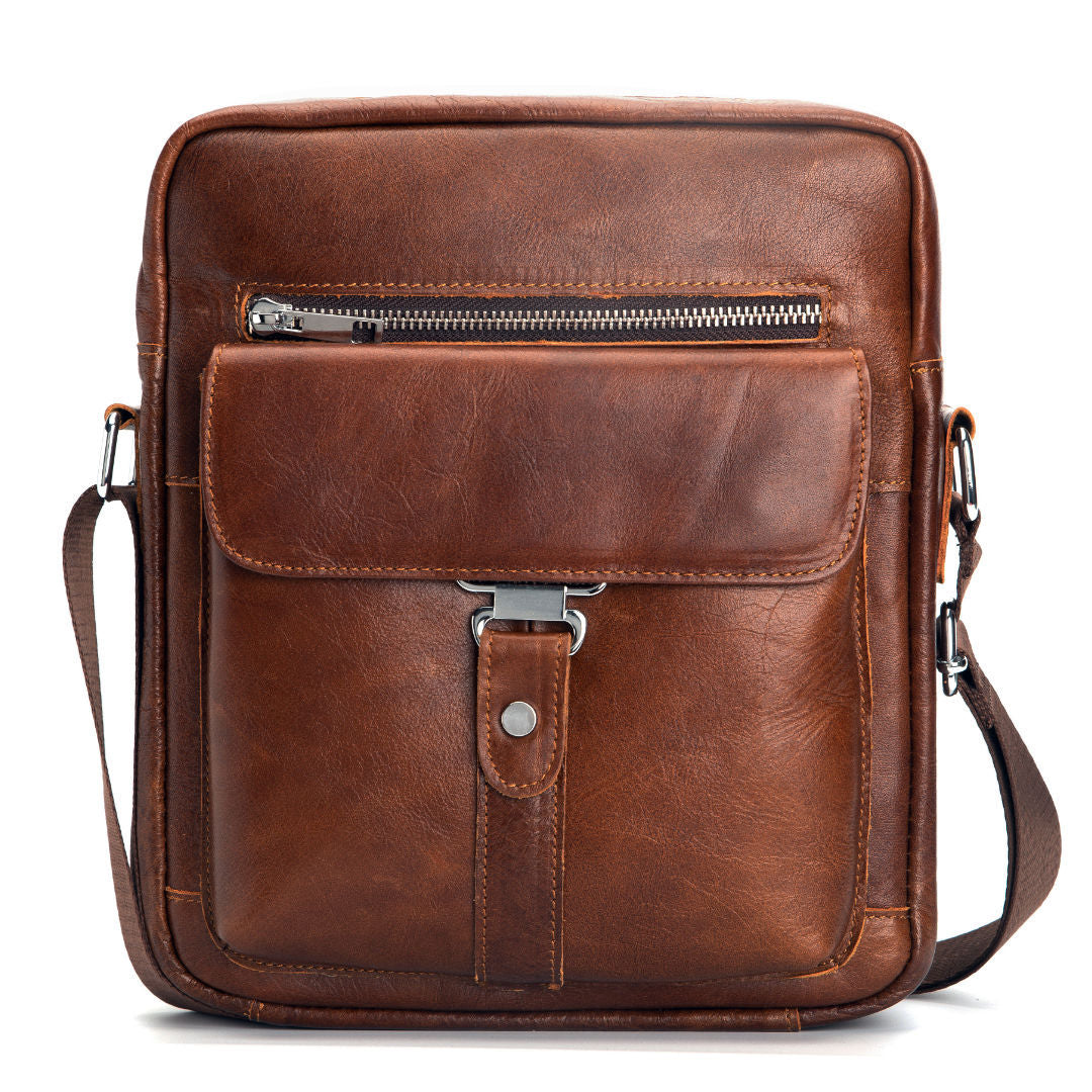 Men&#39;s Leather One-shoulder Briefcase
