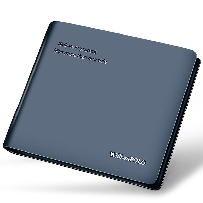 Short wallet men&#39;s real cowhide wallet