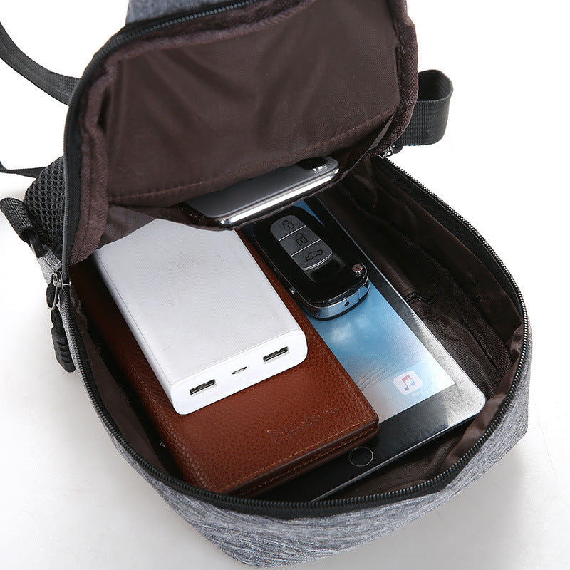 Men&#39;s solid color sports shoulder bag