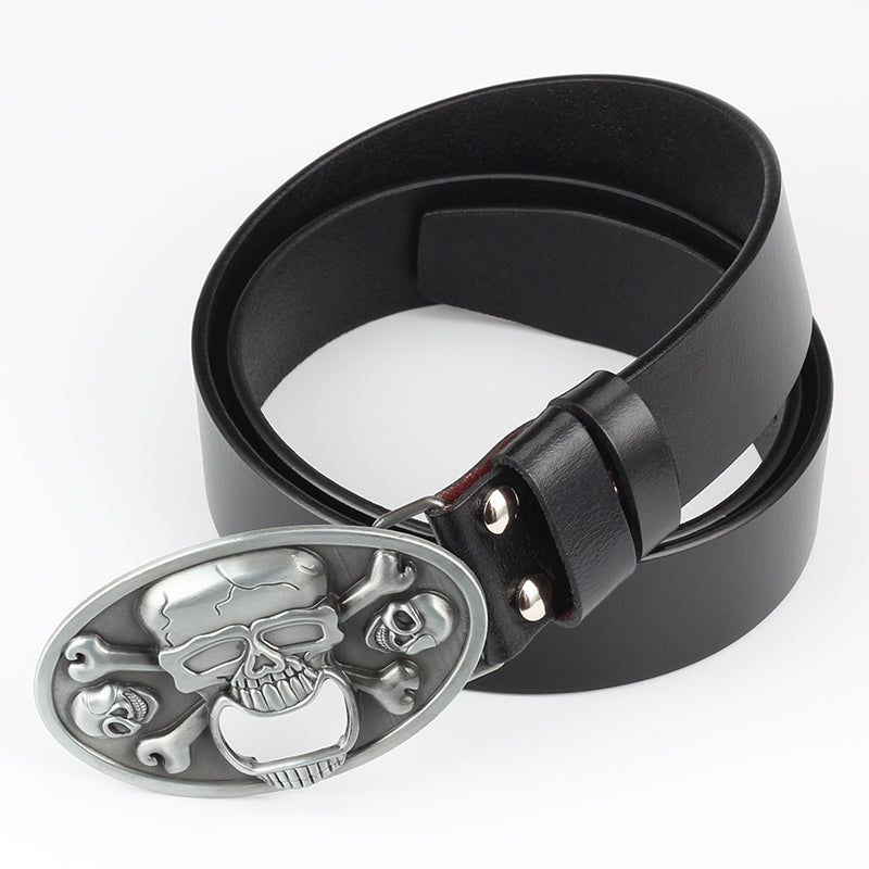 Men&#39;s Casual Skull Decorative Belt
