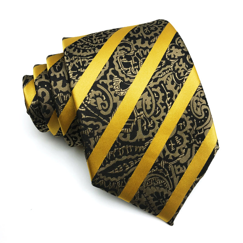 Men&#39;s Dress Wide Stripe Trendy Retro Shirt Casual Tie