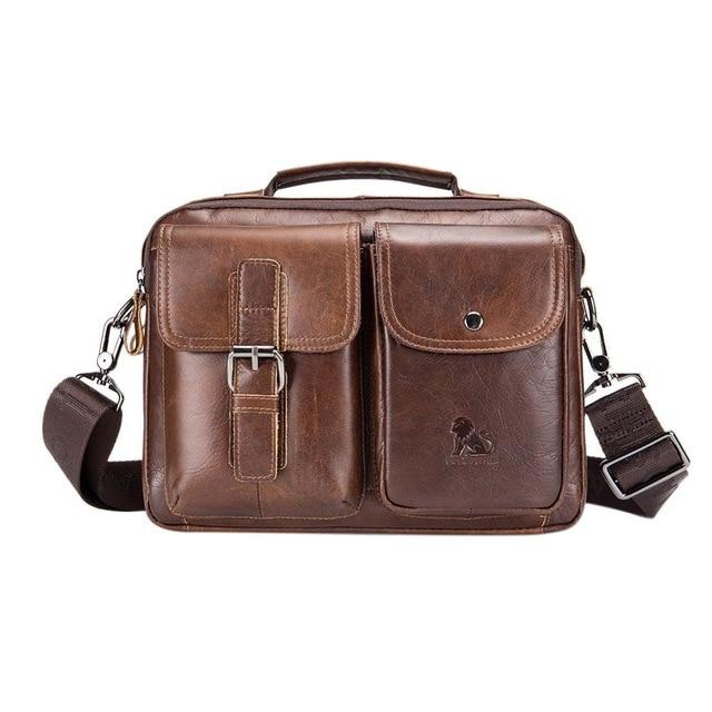 Cowhide men&#39;s diagonal bag