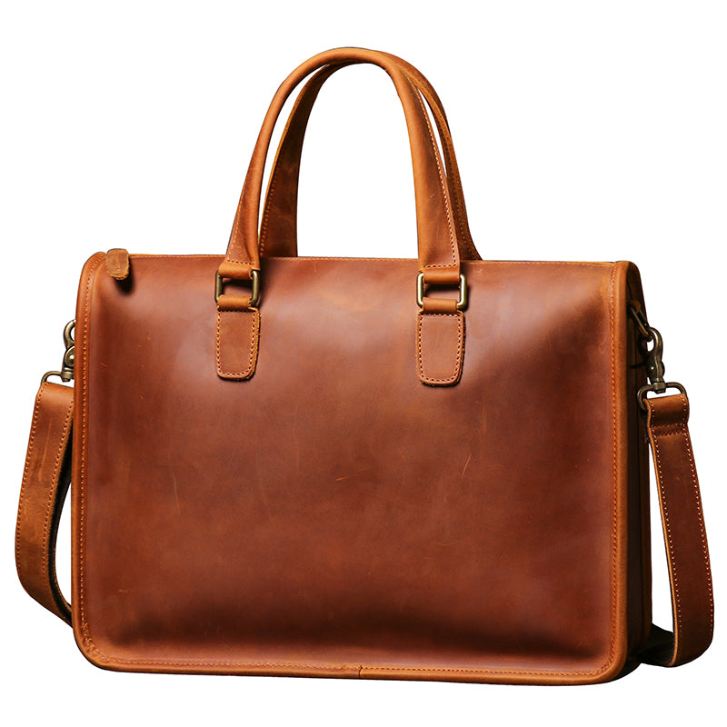 Men&#39;s Bag Crazy Horse Leather Briefcase For Laptop