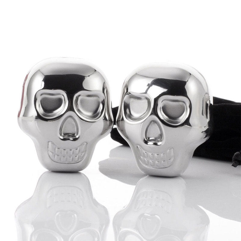 Stainless Steel Skull Ice Cube Cooling Beer Whisky Wine Cocktail Rock Cooler Stones Sipping Chillers Bar Tool