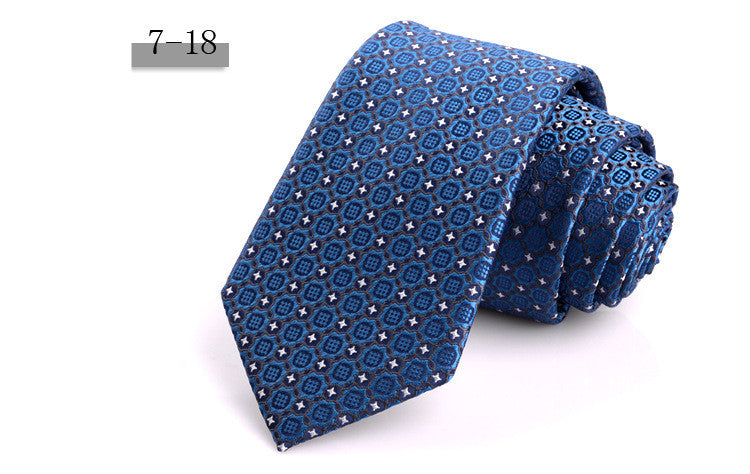 New Men&#39;s 7cm Striped Business Formal Tie