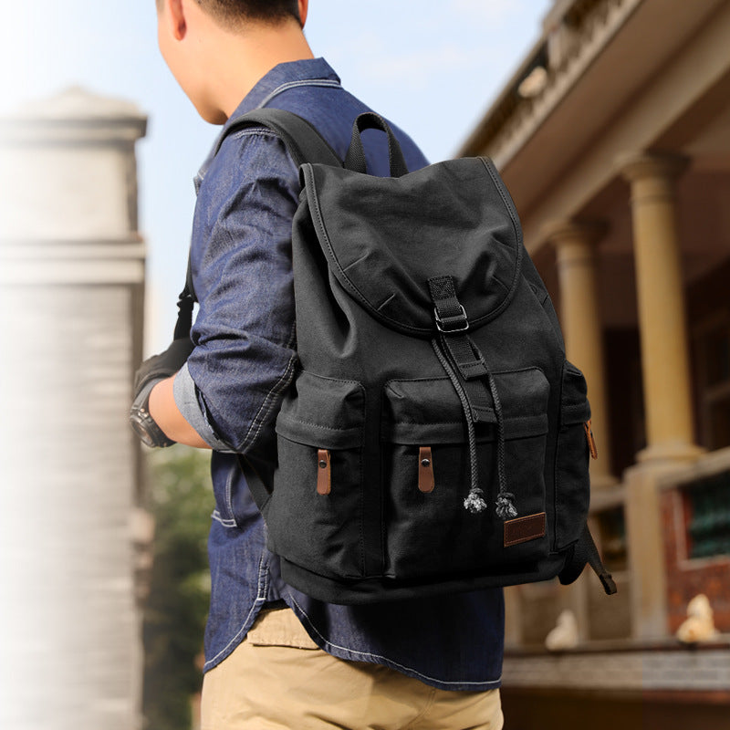 Men&#39;s Retro Canvas Backpack Casual Middle School Students