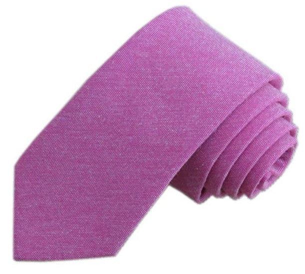 6cm Solid Color Cotton And Linen Men&#39;s Casual Narrow Tie