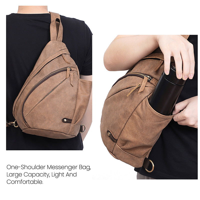 Men&#39;s Chest Bag Casual Fashion One-shoulder Men&#39;s Bag Riding Crossbody Large Capacity Retro