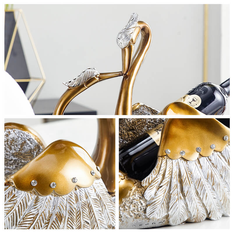 Wedding Gift European Style Swan Wine Rack Decoration