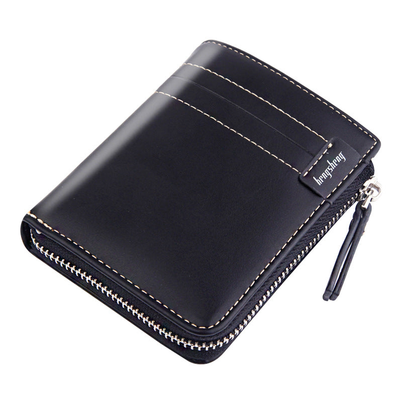 Men&#39;s Wallet Short Wallet Retro Zipper Dollar