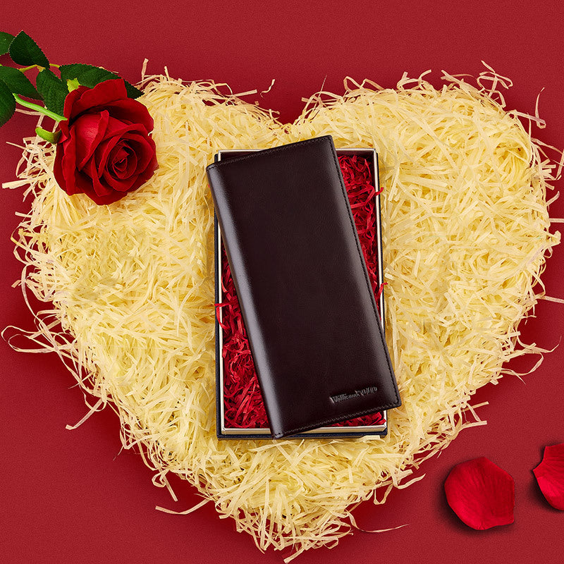 Men&#39;s Simplicity First Layer Card Clamp Cowhide Wallet