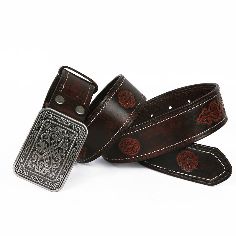 Auspicious Pattern Embossing Of Men&#39;s And Women&#39;s Belts