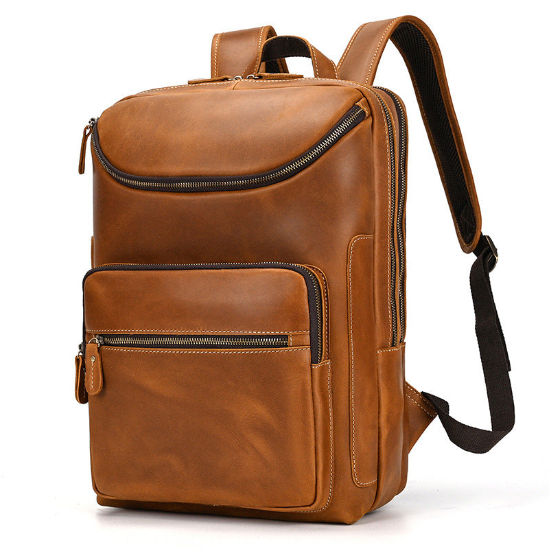 Leather Backpack Vintage Backpack Men&#39;s Cowhide