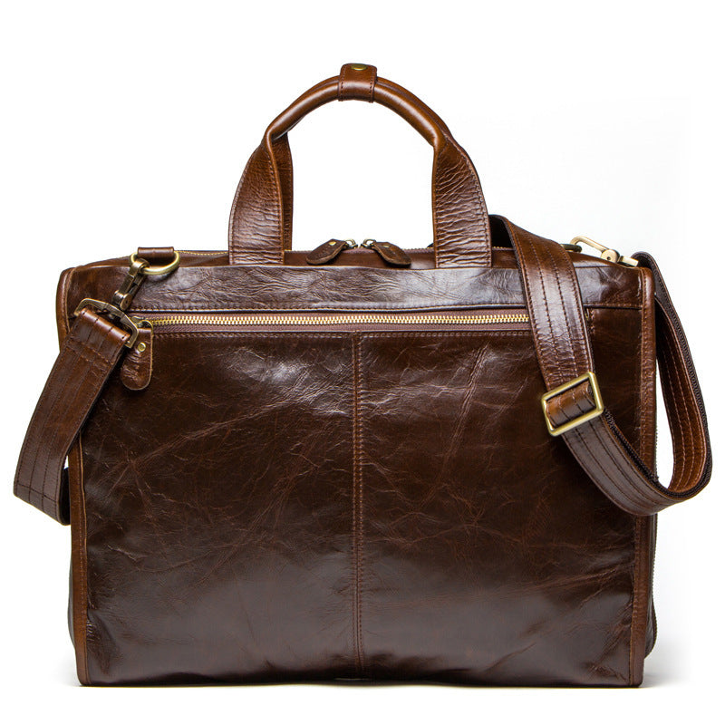 Cowhide Business Briefcase Men&#39;s Shoulder Messenger Bag Casual Computer Bag
