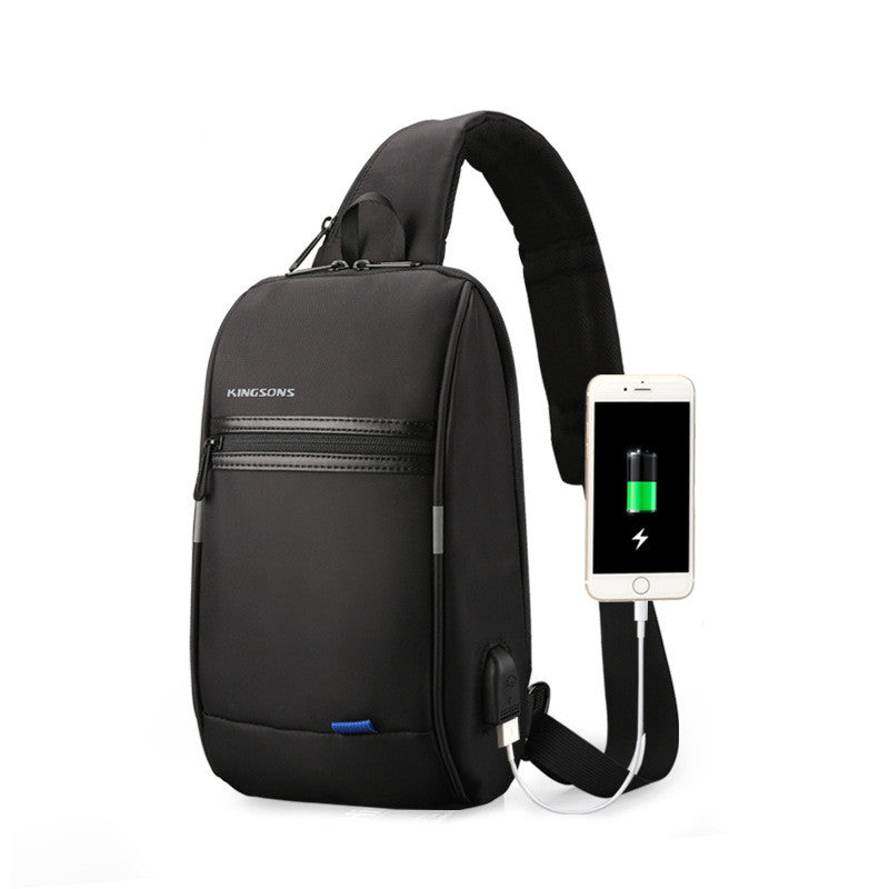 Crossbody chest bag male USB charging chest bag men&#39;s small bag