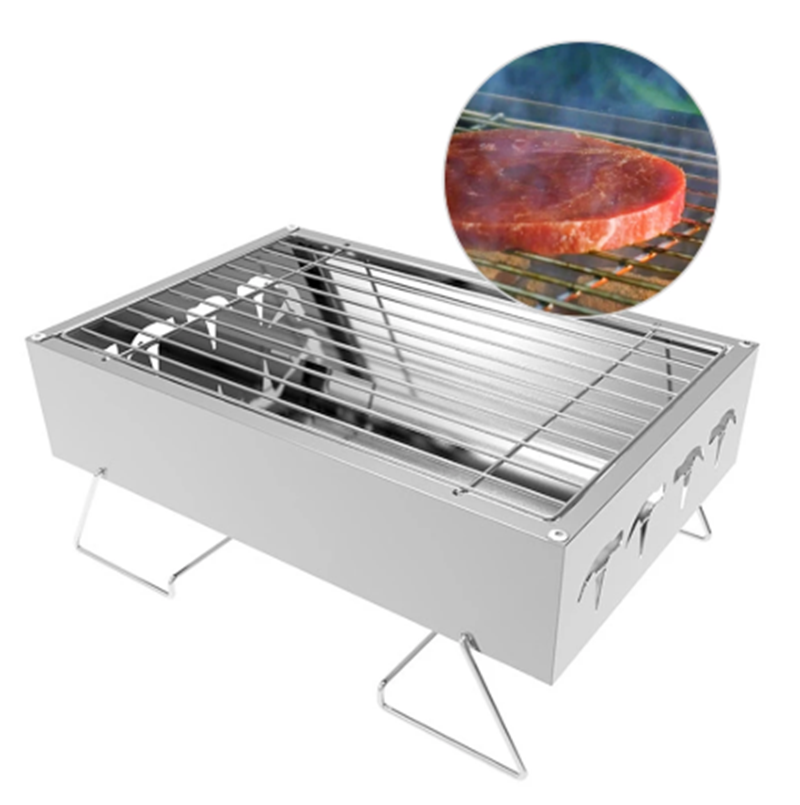 Mini Household Charcoal Barbecue Grill Outdoor Folding Portable