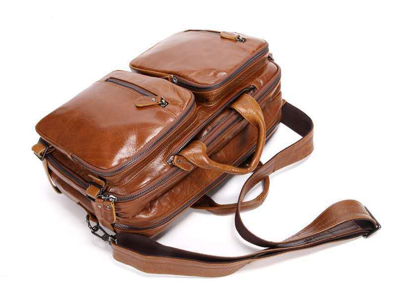 Men&#39;s Multi-functional First-layer Imported Leather Bag