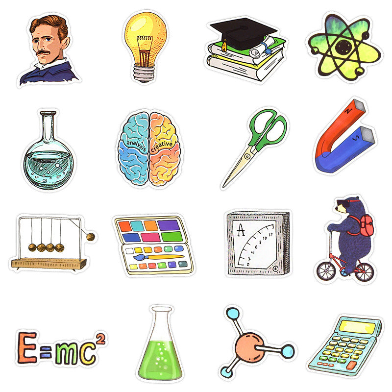 50 Sheets Of Experimental Science Education Graffiti Stickers