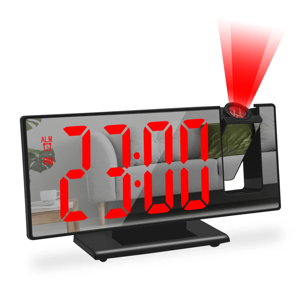 Multifunctional LED Projection Clock Mute Color Screen Desk Clock Smart Alarm Clock