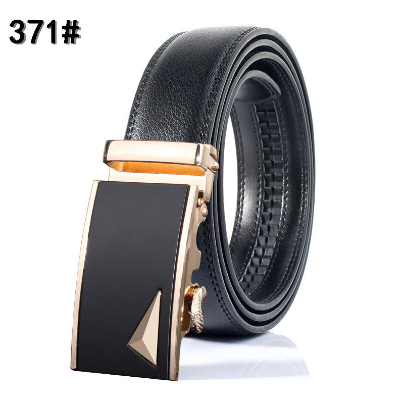 Men&#39;s belt leather automatic buckle Leopard pure leather belt