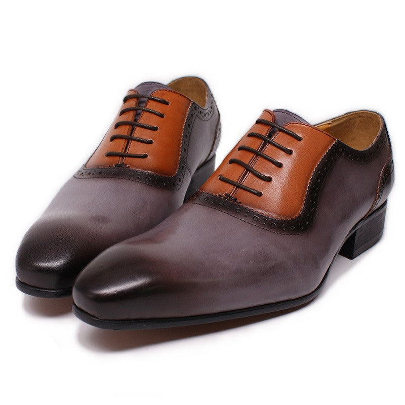 Men&#39;s Color Blocking Formal Leather Shoes