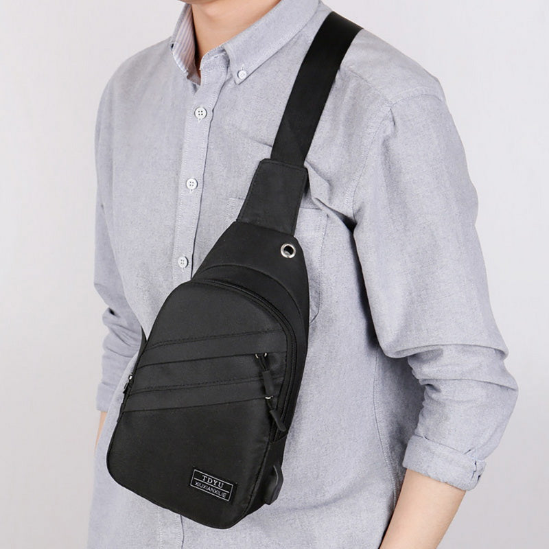 Multifunctional USB sports chest bag