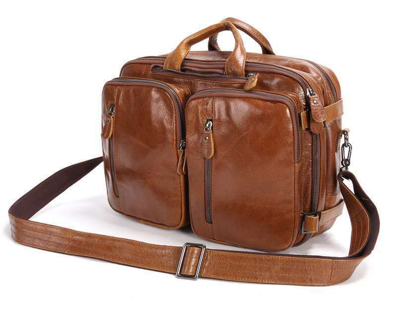 Men&#39;s Multi-functional First-layer Imported Leather Bag
