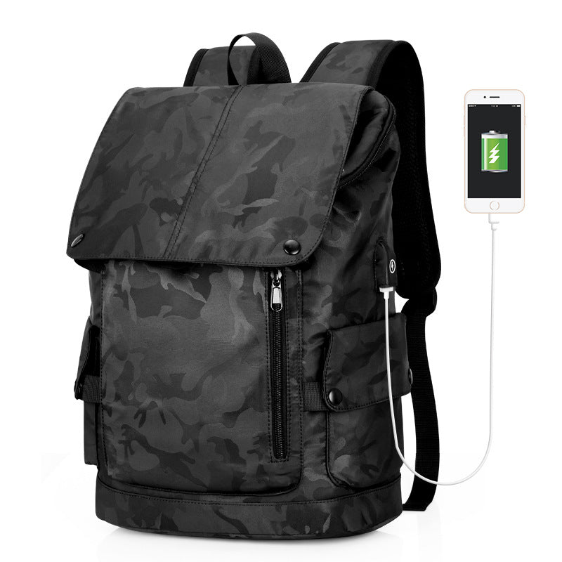 Casual Backpack Male Retro Simple Student Schoolbag