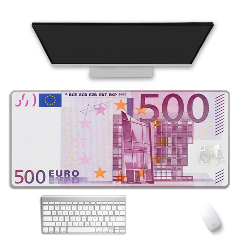 Personalized World Currency Mouse Overlock Desk Pad