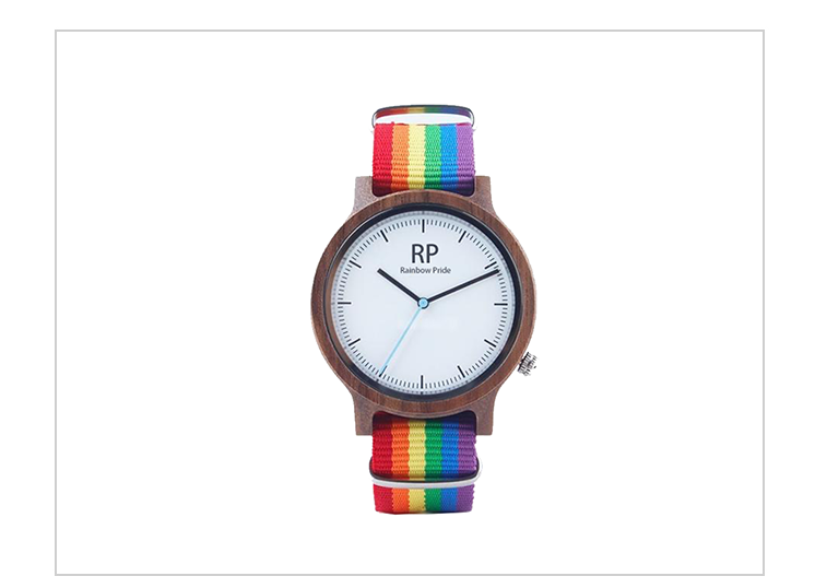 Rainbow Retro Wooden Watch