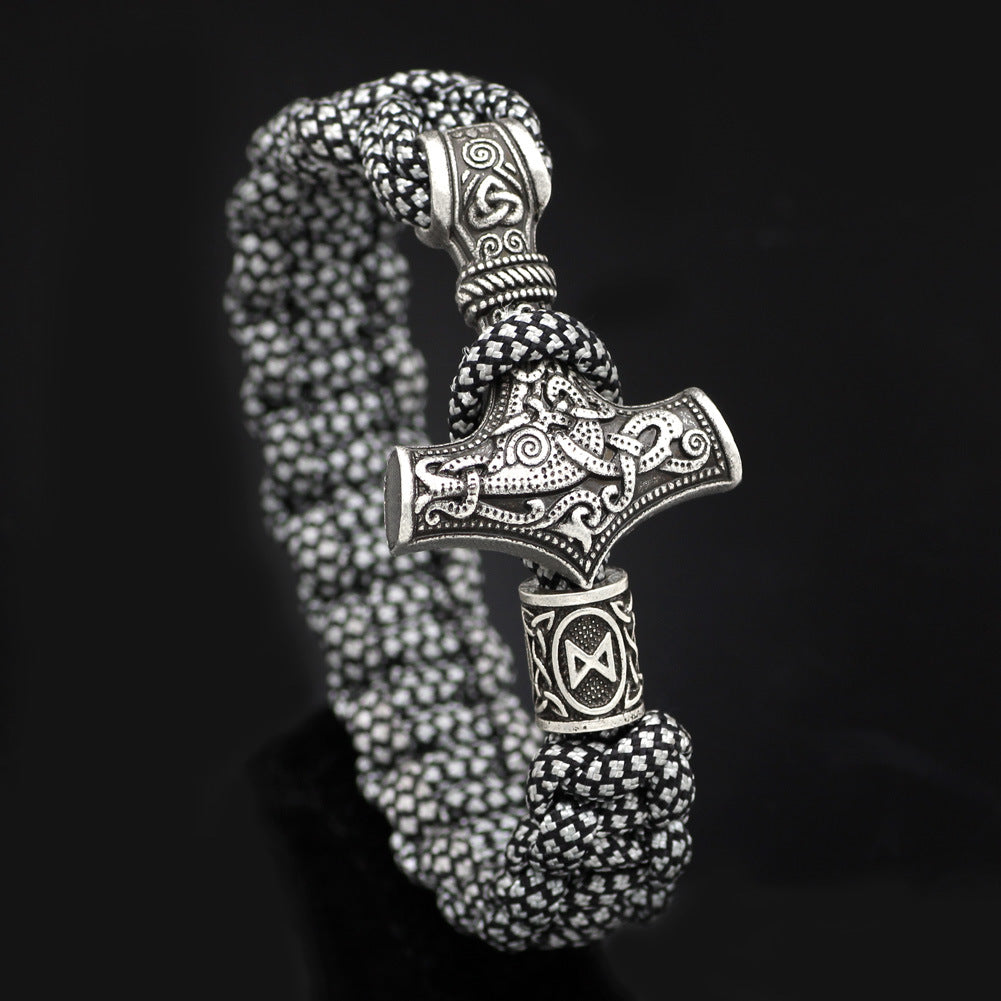 Vintage Thor&#39;s Hammer Braided Bracelet