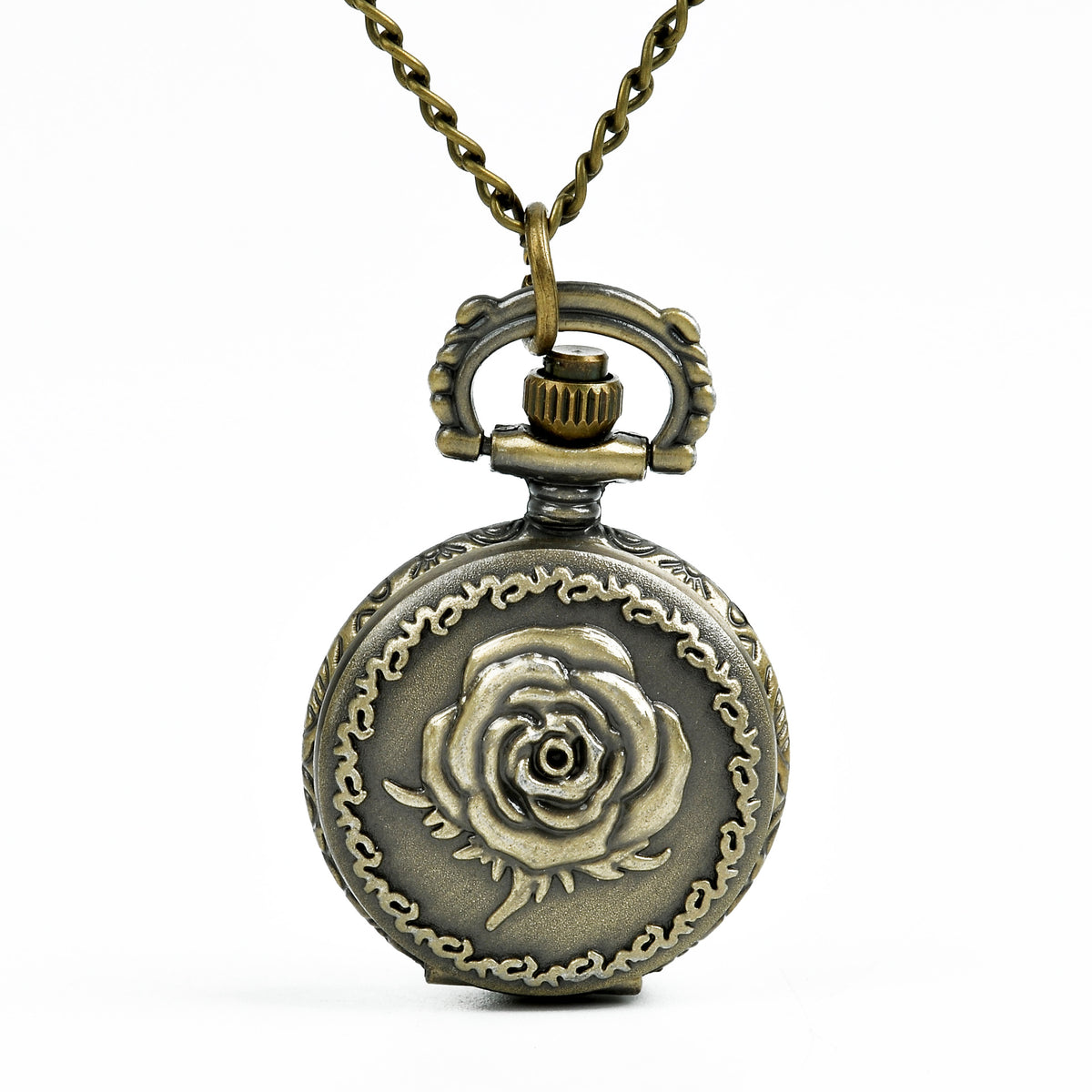 Small Bronze Rose Pocket Watch