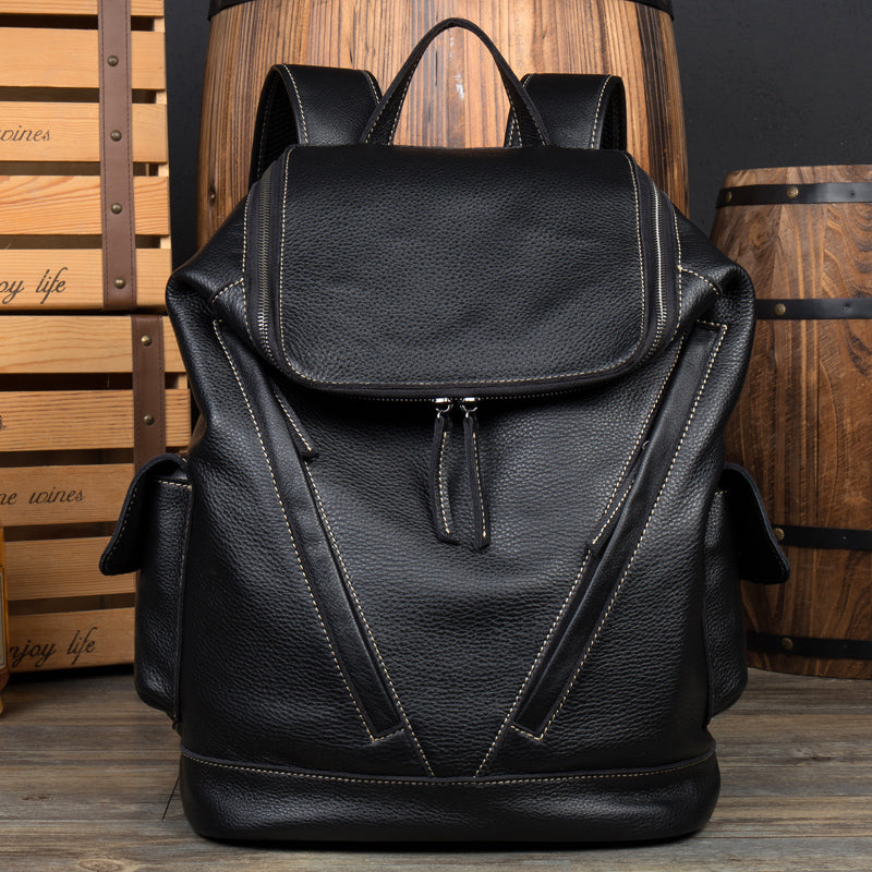 Men&#39;s leather retro cowhide backpack