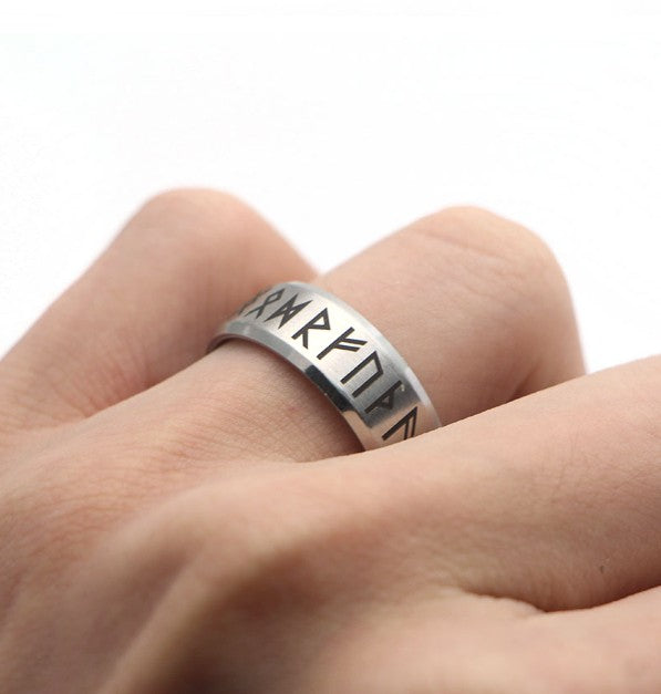 Rust steel jewelry men&#39;s Viking digital ring