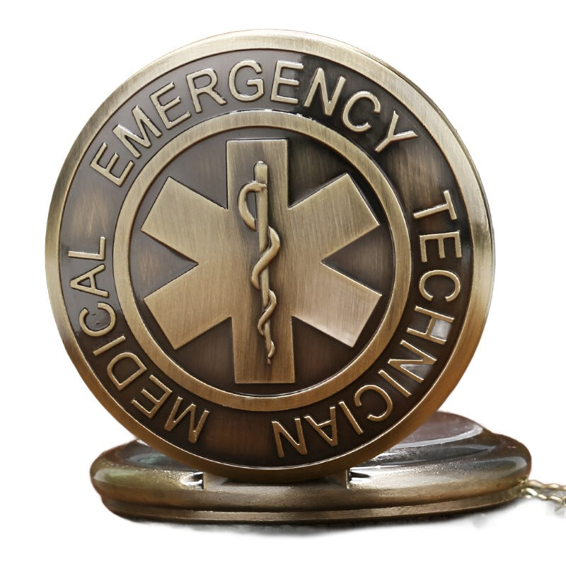 Vintage set victory red flag quartz pocket watch