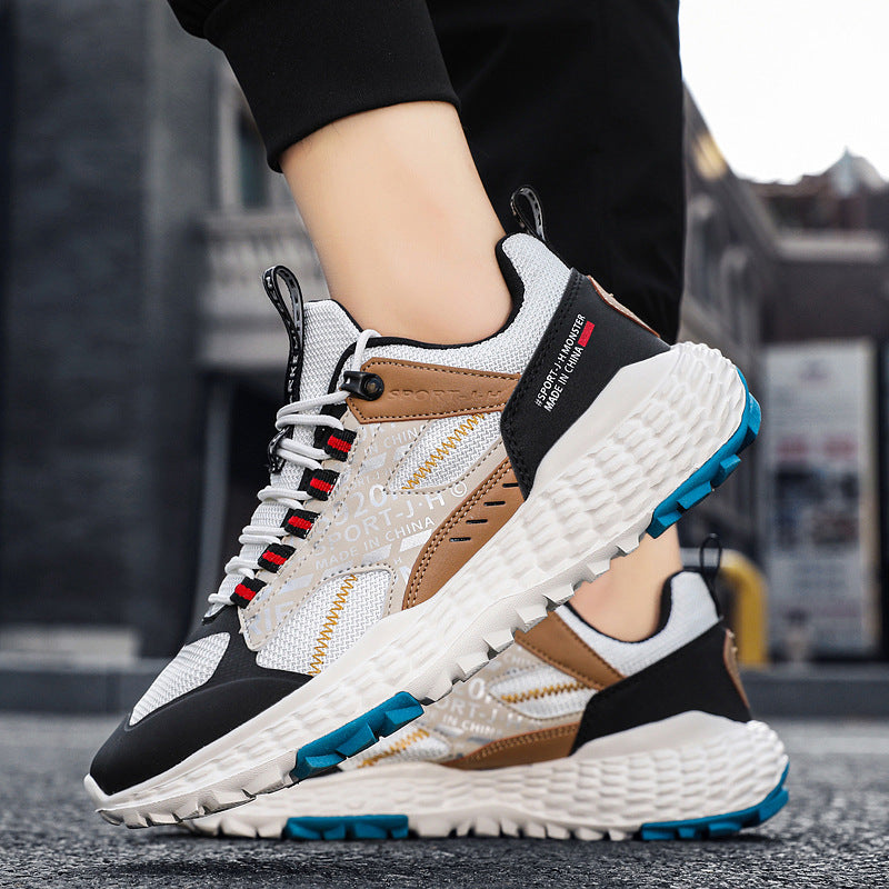 Round Toe Low-cut Flying Knit Men&#39;s Shoes